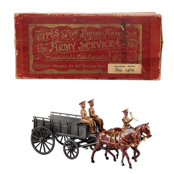 ENGLISH BRITAINS DIE-CAST ARMY SERVICE CORPS. WAGON. 