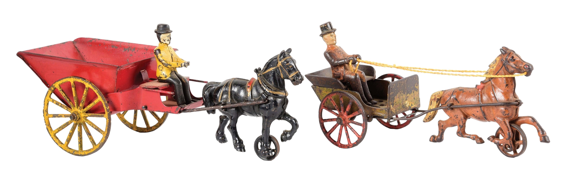 LOT OF 2: HORSE-DRAWN TOYS.