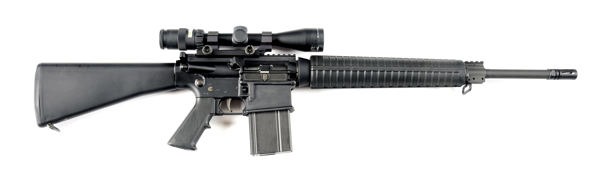 (M) ARMALITE AR-10 SEMI-AUOTMATIC RIFLE WITH TRIJICON ACCUPOINT.
