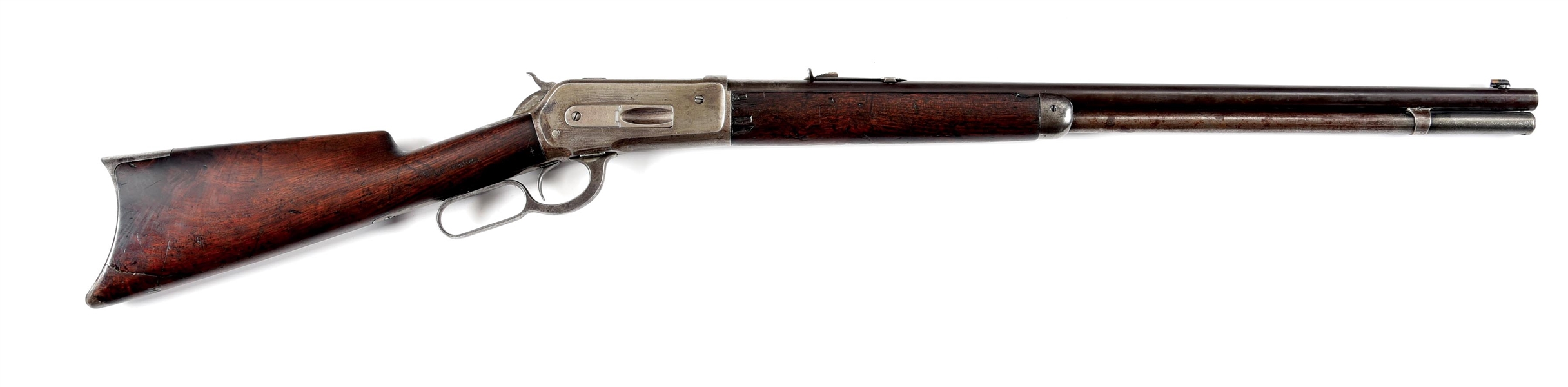 (A) WINCHESTER MODEL 1886 LEVER ACTION RIFLE.