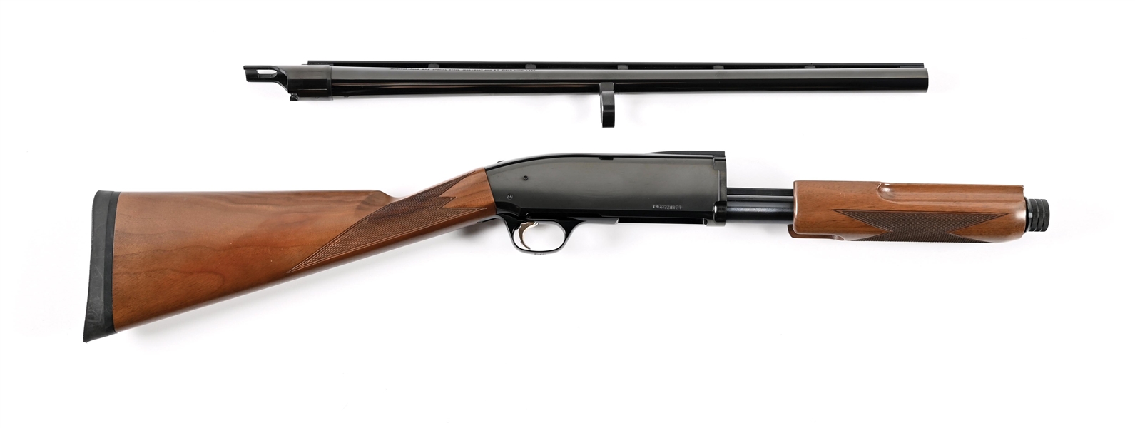 (M) BROWNING BPS 12 BORE SLIDE ACTION SHOTGUN WITH BOX.
