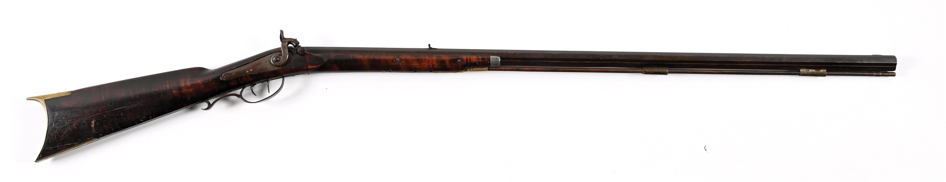 (A) W. NORRIS HALF STOCK PERCUSSION KENTUCKY RIFLE.