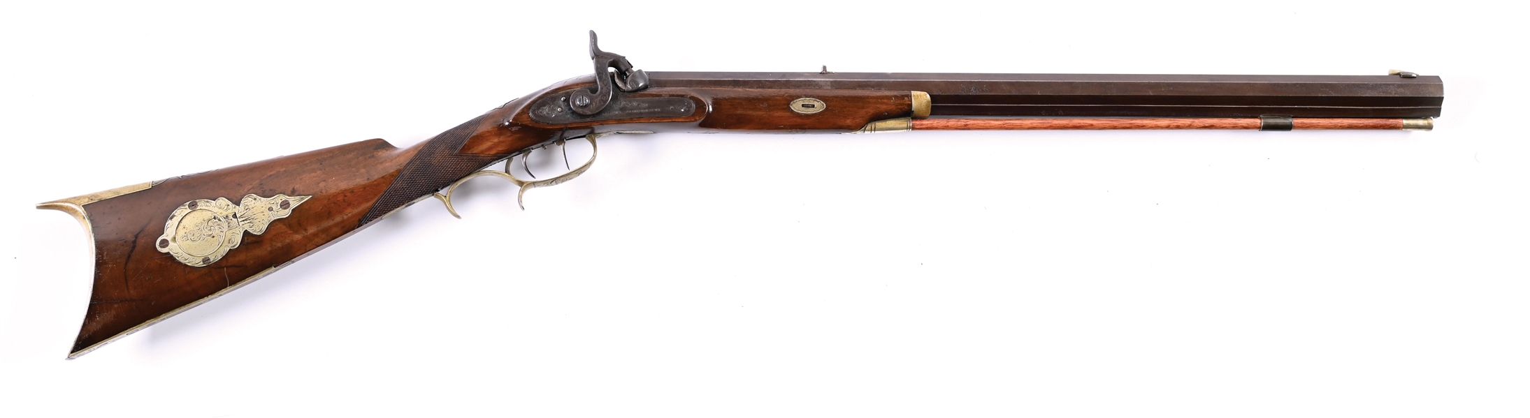 (A) J. G. SYMS HALF STOCK PERCUSSION RIFLE.
