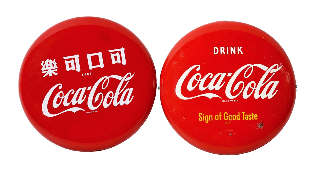 LOT OF 2: COCA-COLA BUTTONS.