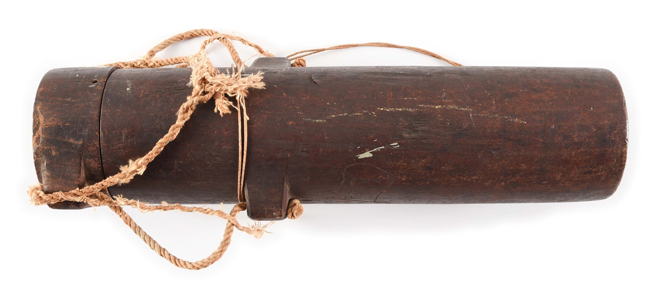 A CANNON CARTIDGE CASE FROM THE EARY AMERICAN PRIVATEER “POLLY”.