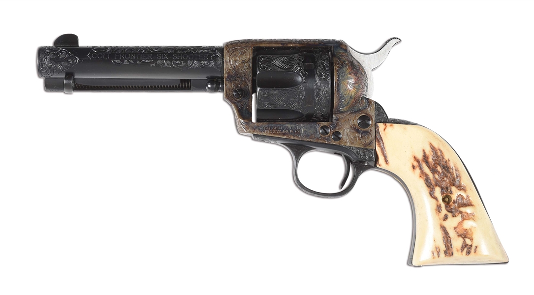 (C) FINELY RESTORED & HIGHLY ENGRAVED COLT SINGLE ACTION ARMY FRONTIER SIX SHOOTER SINGLE ACTION REVOLVER (1903).