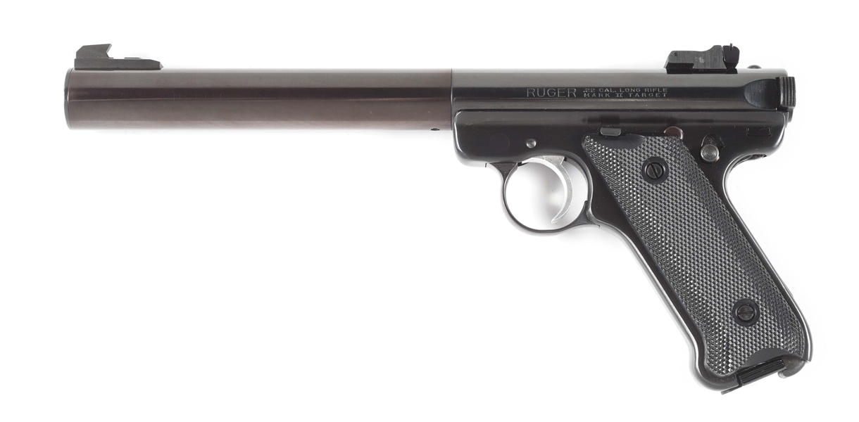(N) RUGER MARK II TARGET SEMI-AUTOMATIC PISTOL WITH INTEGRAL AWC MK2 SILENCER & BOX (SILENCER).