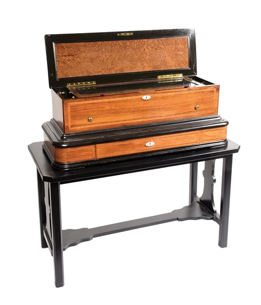 NICOLE FRERES FORTE-PIANO INTERCHANGEABLE CYLINDER MUSIC BOX.