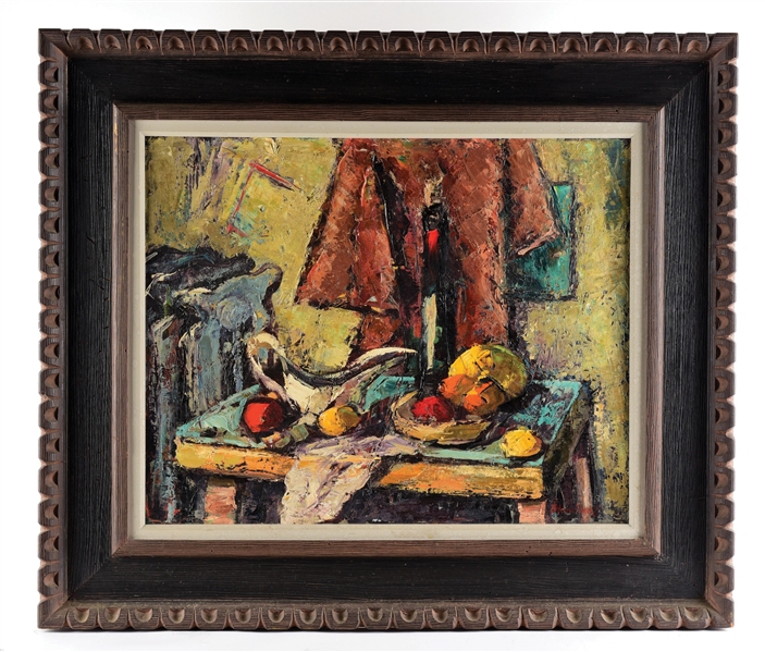 HARRY SHOULBERG (AMERICAN, 1903 - 1995) STILL LIFE OIL ON CANVAS PAINTING.