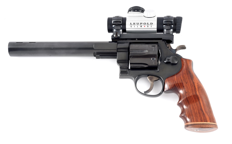 (M) SMITH & WESSON MODEL 29-2 DOUBLE ACTION REVOLVER .44 MAGNUM WITH CUSTOM BULL BARREL & ACCESSORIES.