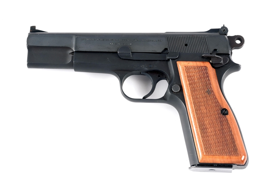(M) EARLY COMMERCIAL FABRIQUE NATIONALE HI-POWER SEMI-AUTOMATIC PISTOL WITH SPARE MAGAZINE.