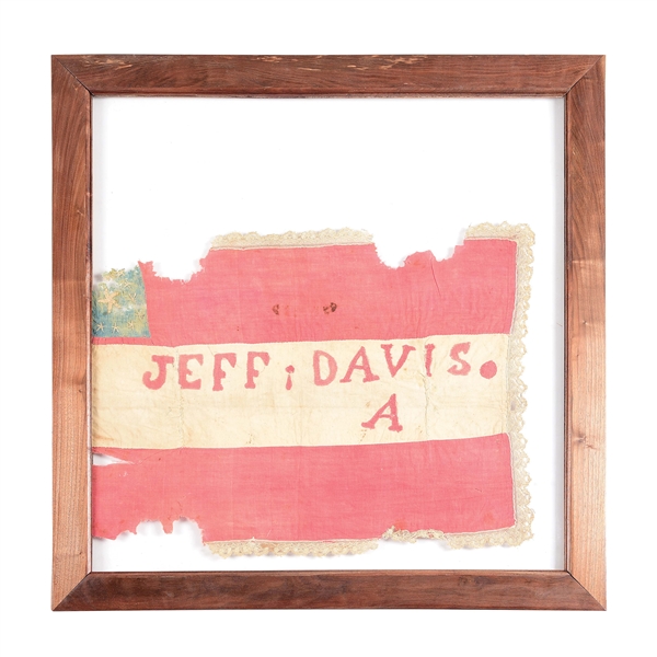 CONFEDERATE FIRST NATIONAL FLAG STITCHED "JEFF DAVIS"