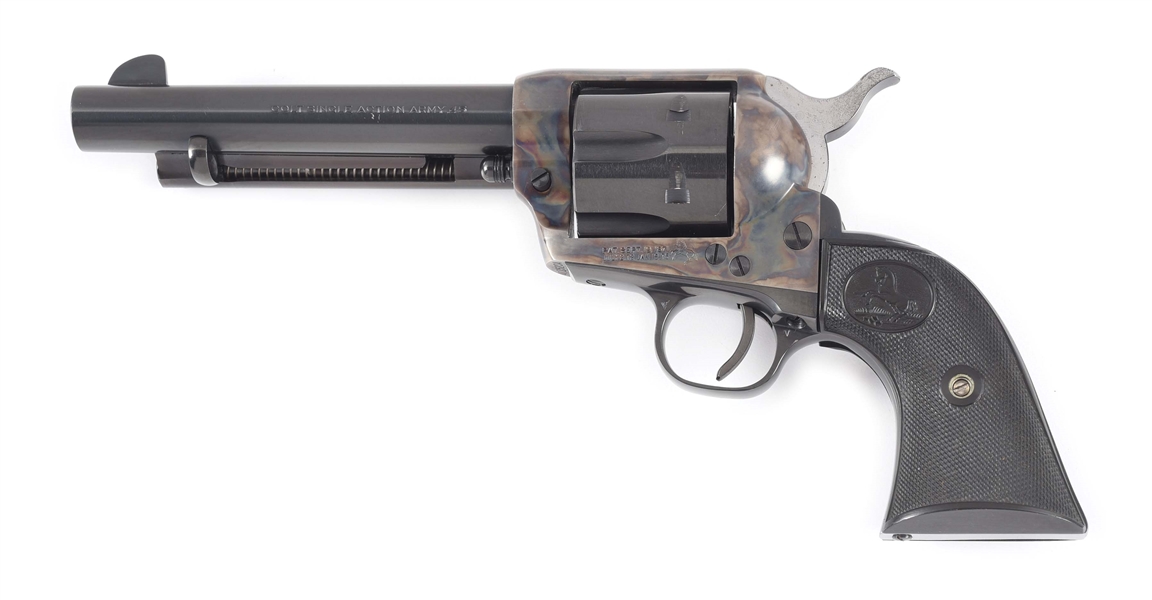 (C) HIGH CONDITION SECOND GENERATION COLT SINGLE ACTION ARMY REVOLVER WITH DISPLAY CASE (1965).