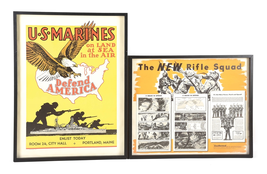 LOT OF 2: US WWII ERA USMC RECRUITING POSTERS. 