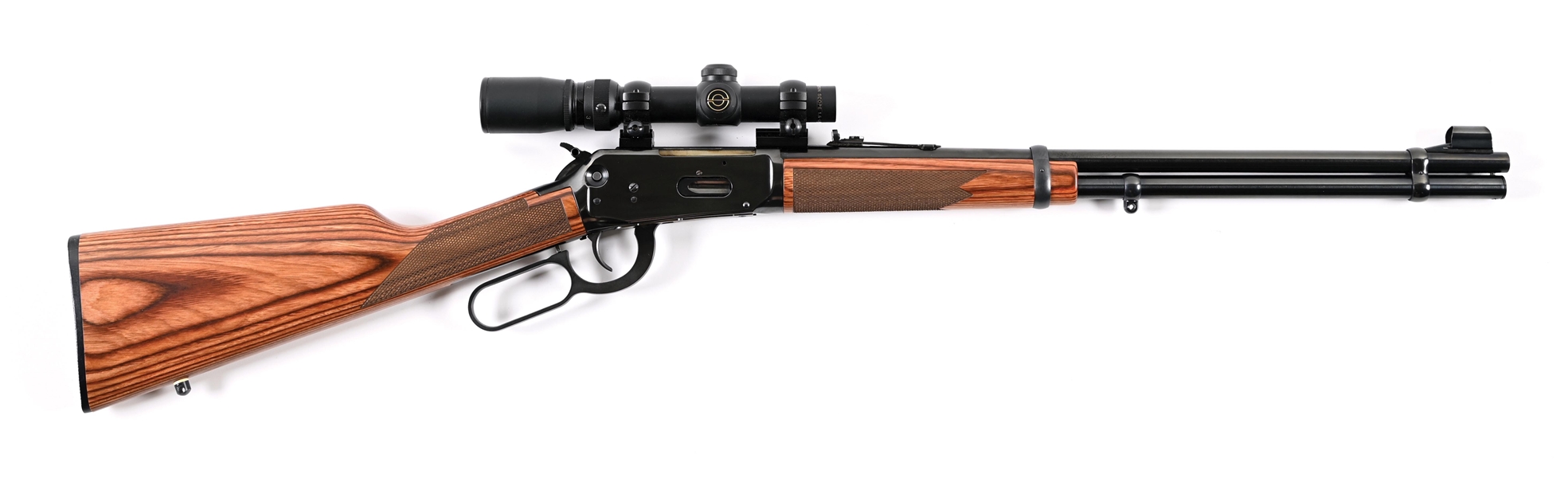 (M) WINCHESTER MODEL 94 AE LEVER ACTION RIFLE WITH SCOPE AND BOX.