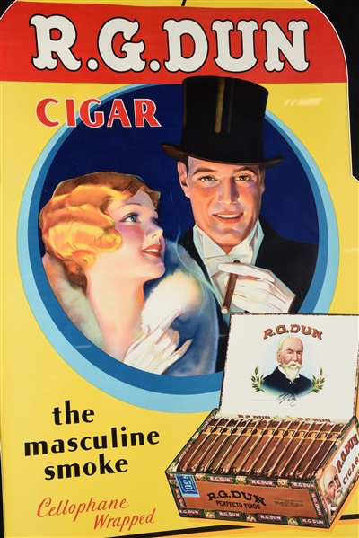 Lot Detail - R. G. DUN FRAMED CARDBOARD CIGAR SIGN.