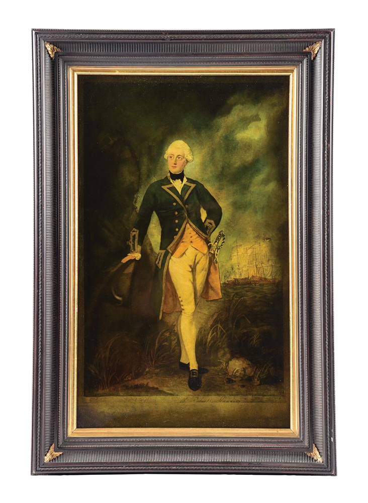 LARGE ENGRAVED PORTRAIT PRINT OF CAPTAIN ROBERT MANNERS.