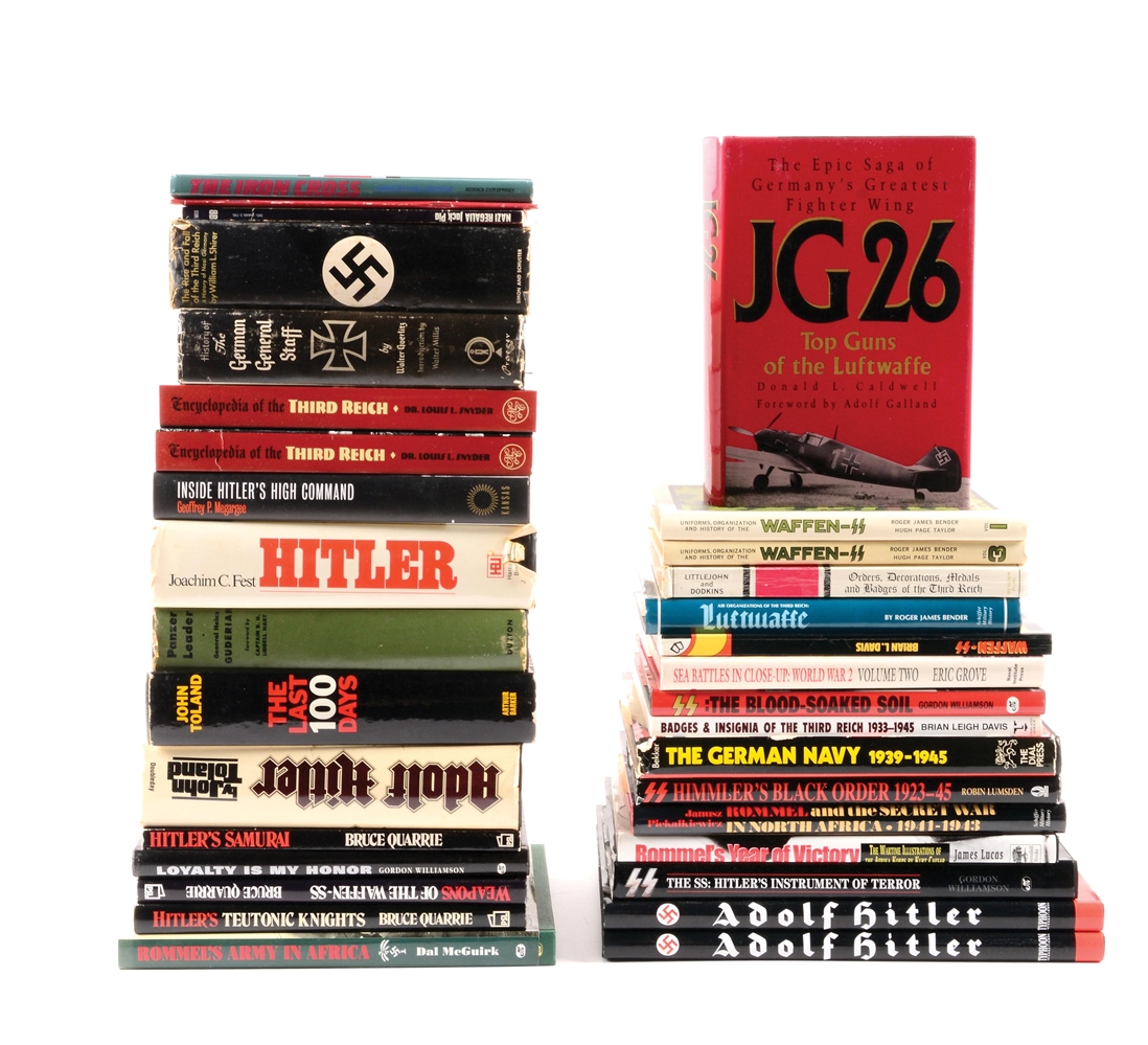 LOT OF 33: THIRD REICH REFERENCE AND HISTORY BOOKS.