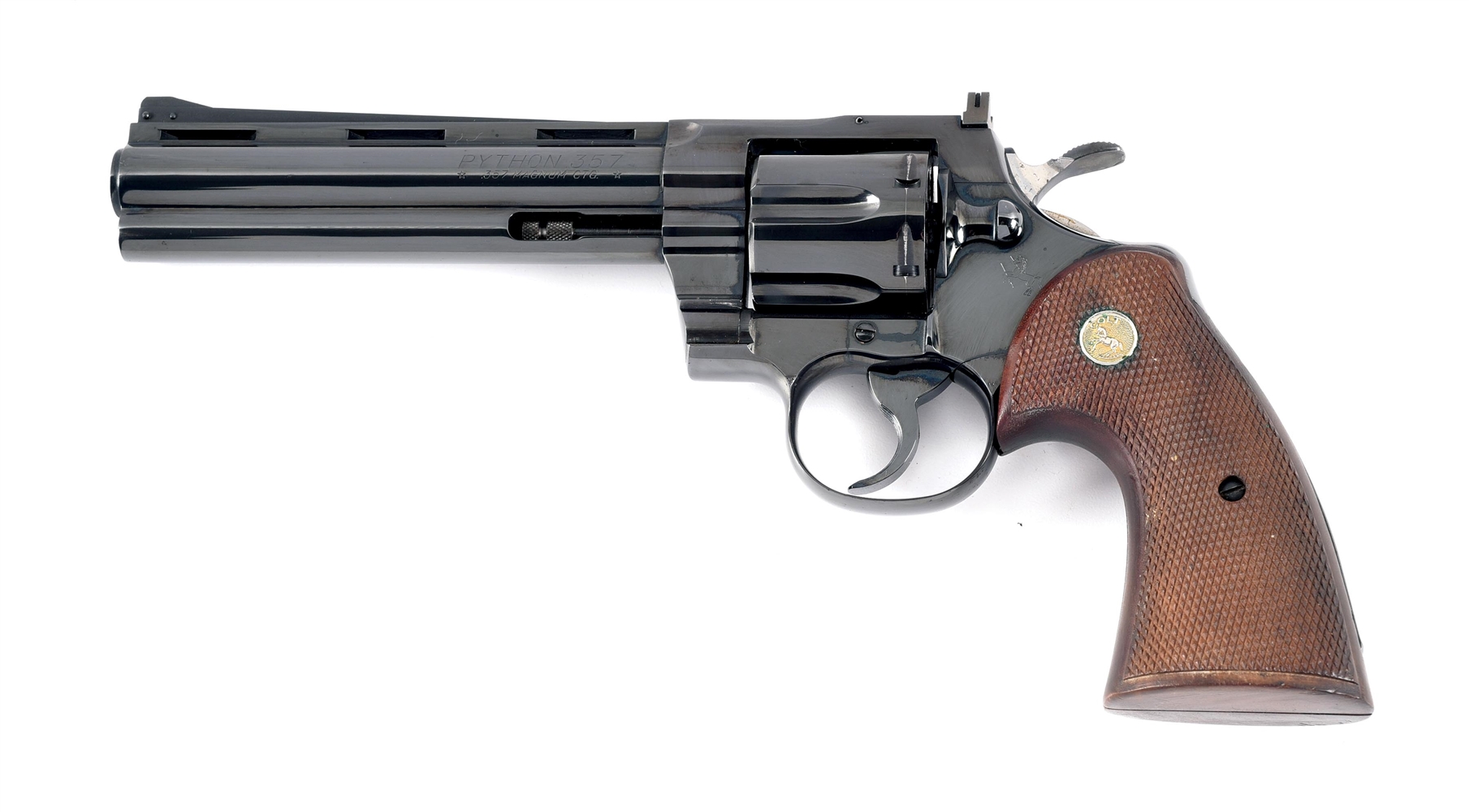 (C) DESIRABLE AND FINE EARLY PRODUCTION COLT PYTHON DOUBLE ACTION REVOLVER WITH BOX.