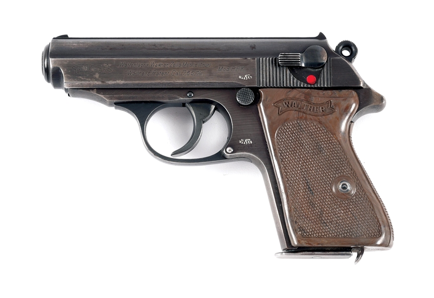 (C) GERMAN WORLD WAR II WALTHER PPK SEMI-AUTOMATIC PISTOL WITH HOLSTER & CAPTURE PAPERWORK.