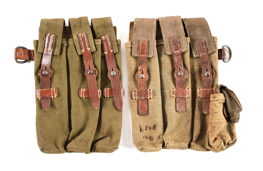 GERMAN WWII MISMATCHED PAIR OF MP38/40 MAGAZINE POUCHES. 