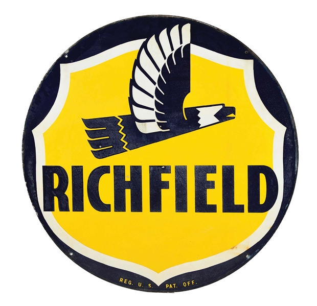 DOUBLE SIDED PORCELAIN RICHFIELD SIGN.