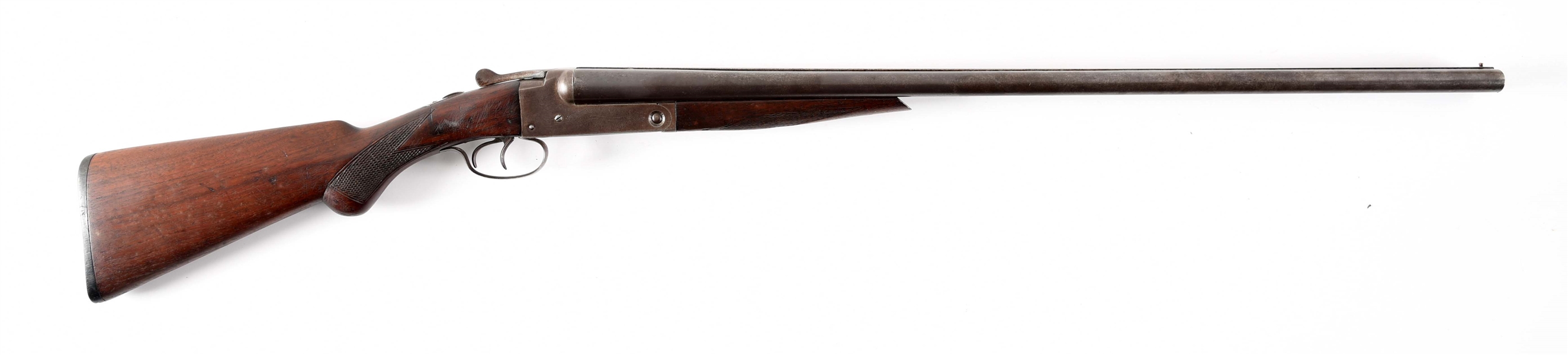 (C) STEVENS MODEL 335 SIDE BY SIDE SHOTGUN.