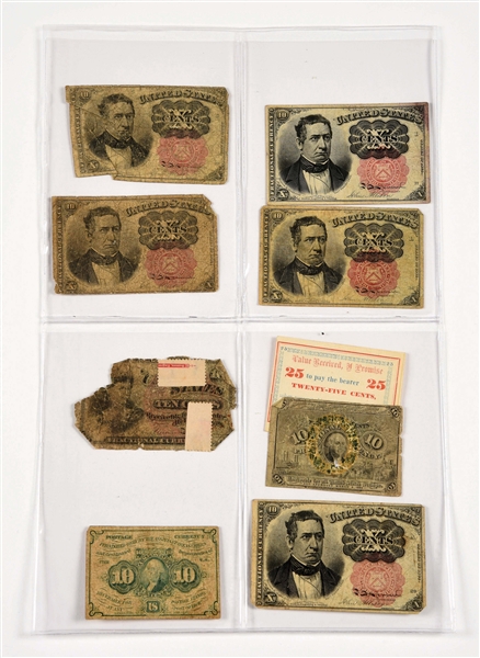 LARGE LOT PAPER CURRENCY FRACTIONAL NOTES AND CONFEDERATE NOTES.