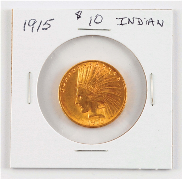 1915 $10 GOLD INDIAN COIN.