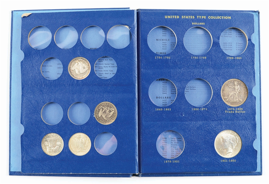 U.S.A. TYPE SET 6 LARGE COINS IN ALBUM.