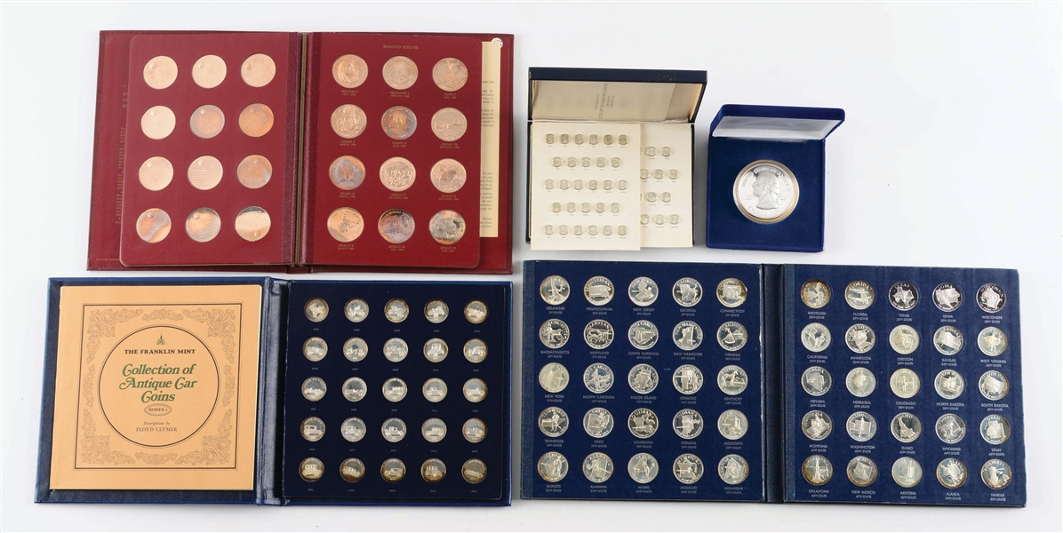 LARGE LOT OF: FRANKLIN MINT PLUS STERLING SILVER COLLECTOR COIN SETS.