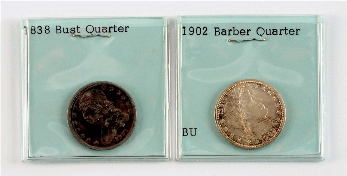 LOT OF 2: BUST AND BARBER QUARTERS. 