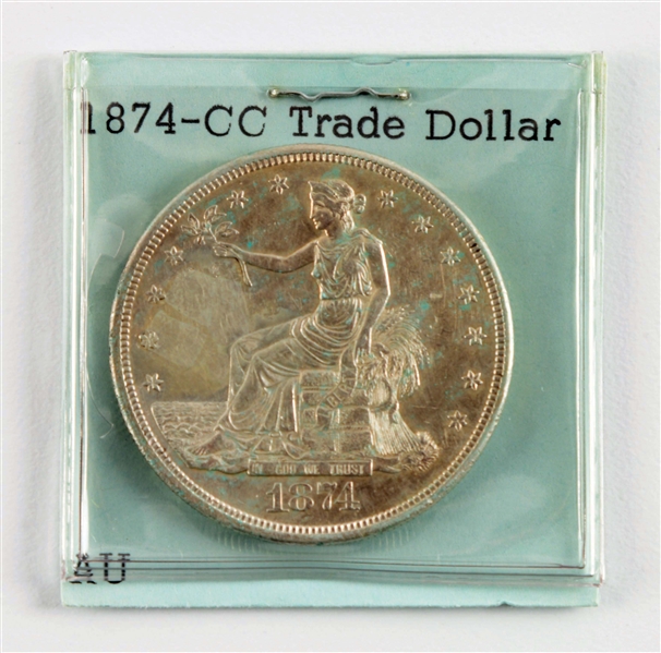 1874-CC TRADE SILVER DOLLAR.