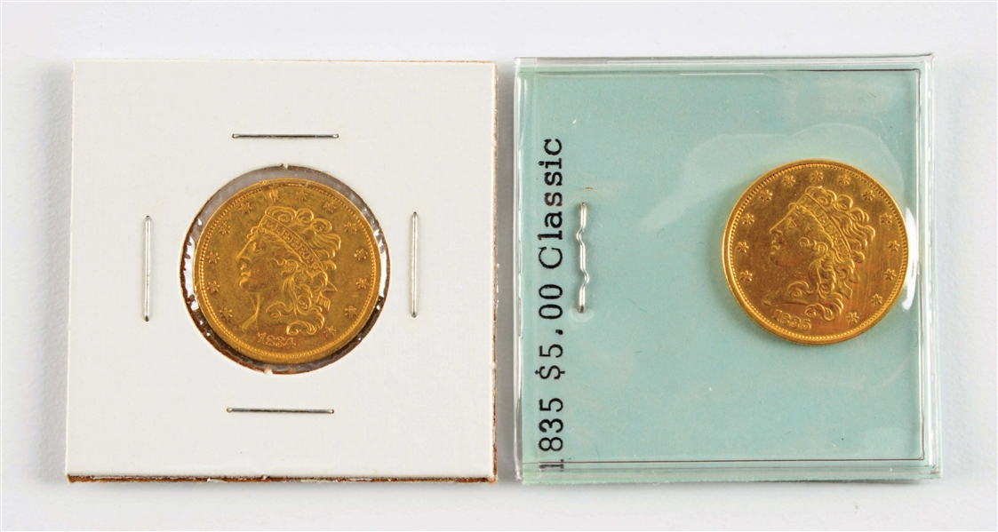 LOT OF 2: $5 GOLD COINS.