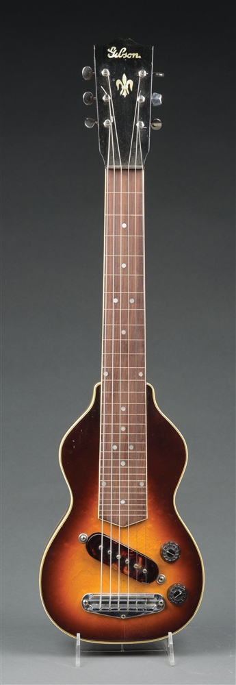 EARLY GIBSON STEEL LAP GUITAR WITH CASE.