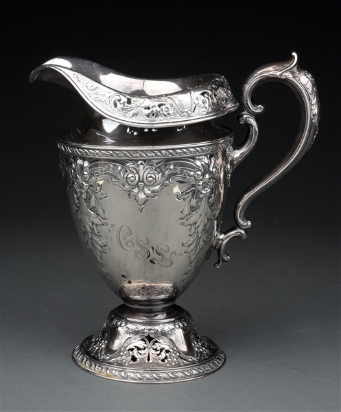 A GORHAM STERLING LARGE WATER PITCHER. 