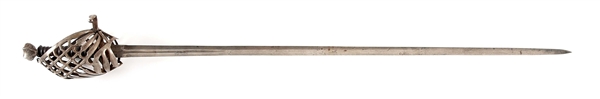 A COMPOSITE EUROPEAN SWORD WITH A SCHIAVONA STYLE BASKET HILT.
