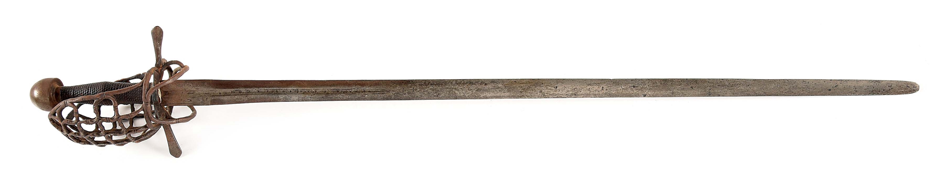 A COMPOSITE EUROPEAN BASKET HILT SWORD.