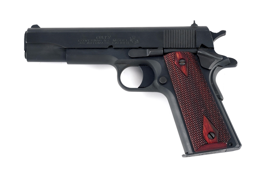 (M) COLT GOVERNMENT MODEL SEMI AUTOMATIC PISTOL WITH FACTORY BOX.