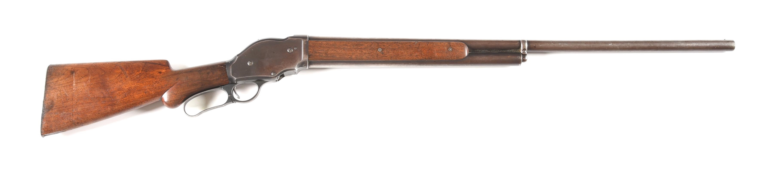 (C) THE SECOND WINCHESTER MODEL 1901 LEVER ACTION SHOTGUN MANUFACTURED.