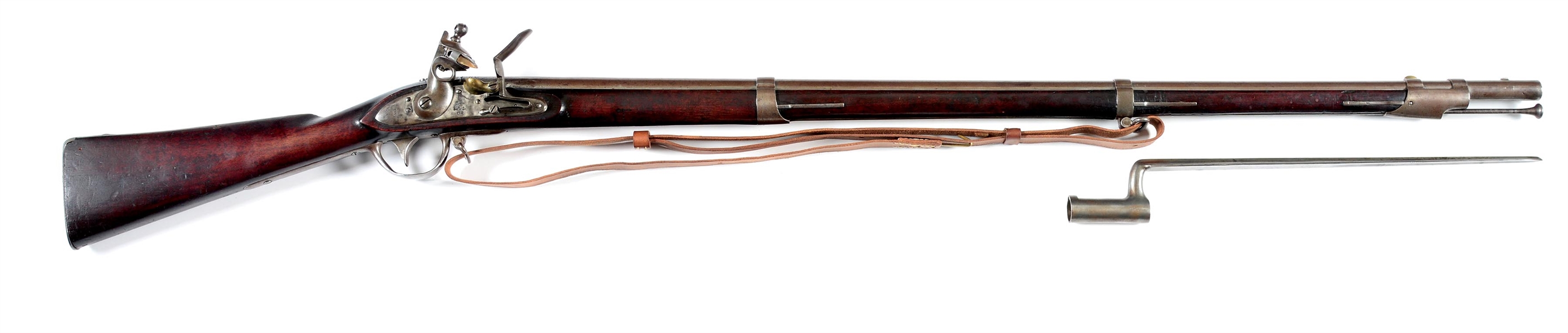 (A) US TRANSITIONAL M1816 NORTH CAROLINA MARKED FLINTLOCK MUSKET FROM THE MOLLER COLLECTION WITH BAYONET.