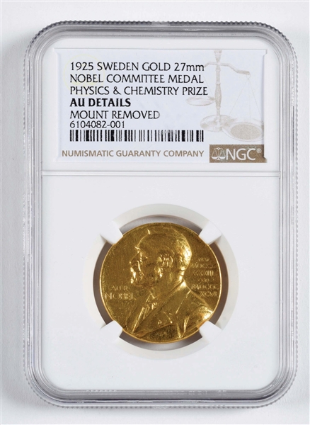 1925 SWEDEN GOLD NOBEL PRIZE MEDAL