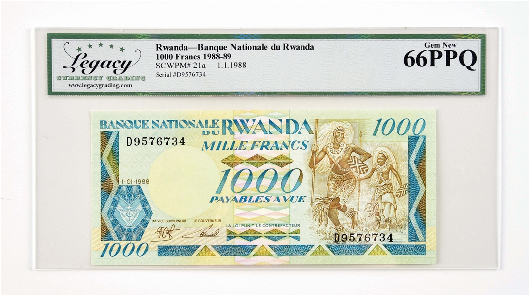 LOT OF PAPER CURRENCY FROM RWANDA.