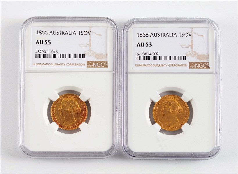 LOT OF 2: AUSTRALIAN GOLD COINS.