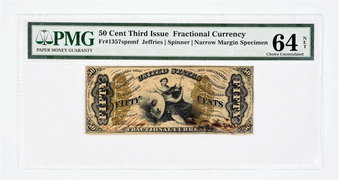 50 CENT THIRD ISSUE FRACTIONAL CURRENCY.