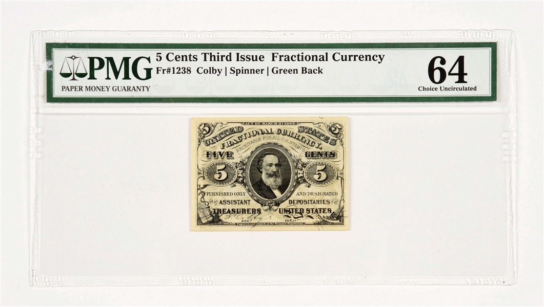 US 5 CENT FRACTIONAL NOTE.