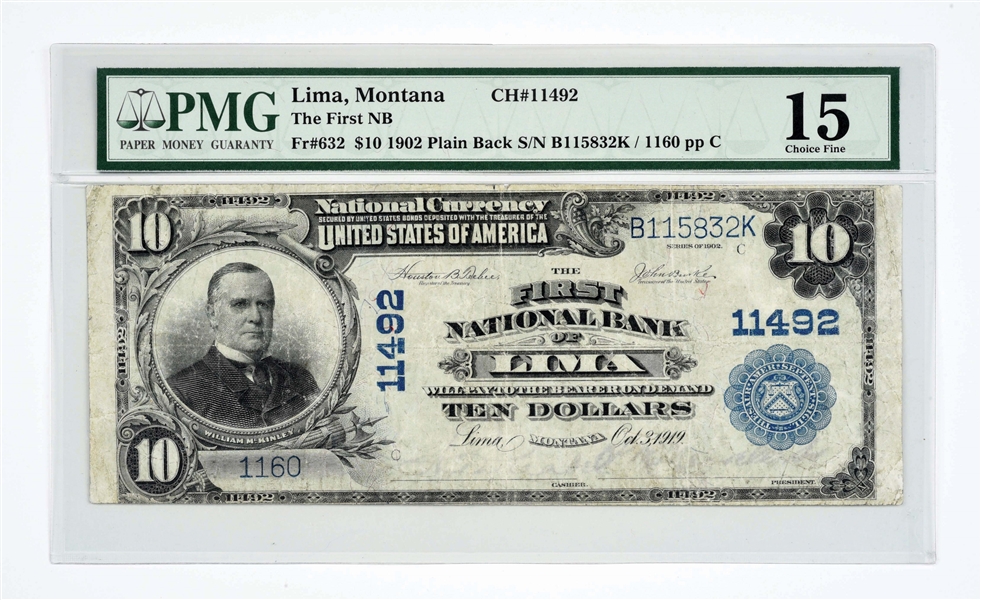 $10 1902 FIRST NATIONAL BANK NOTE.