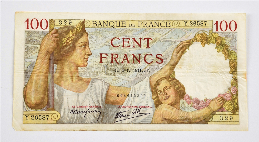 LARGE LOT OF FRENCH PAPER CURRENCY.