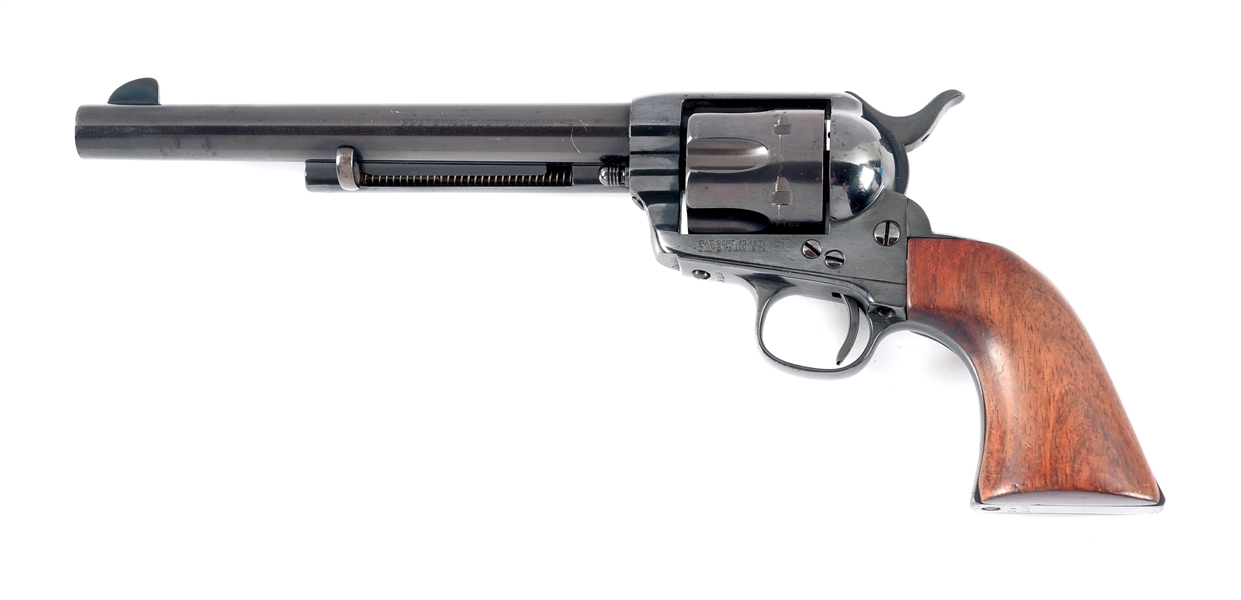 (A) COLT SINGLE ACTION ARMY REVOLVER WITH HOLSTER.
