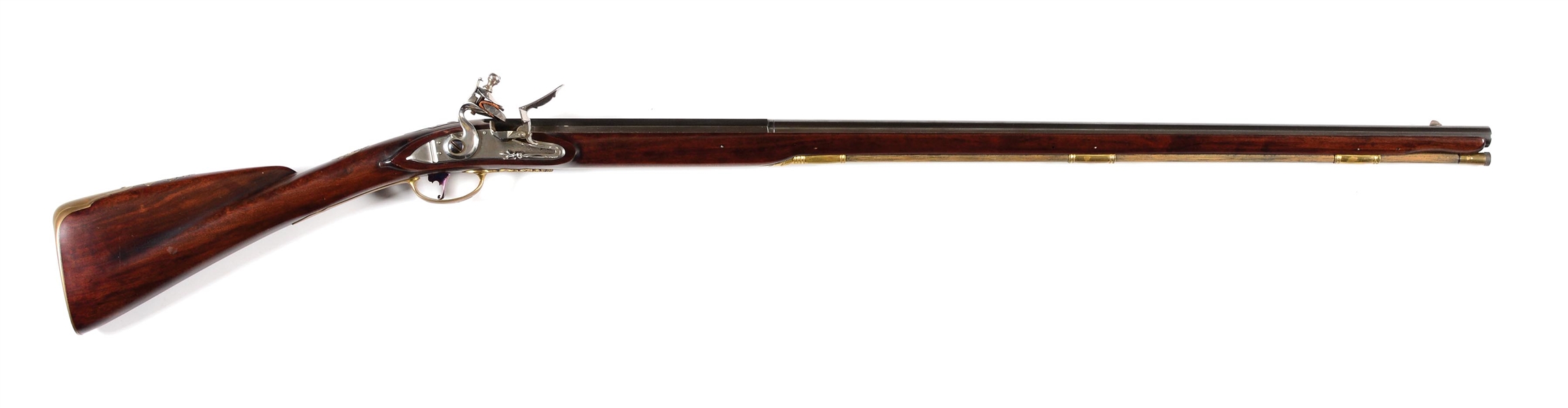 (A) CAYWOOD FLINTLOCK SMOOTHBORE TRADE GUN.
